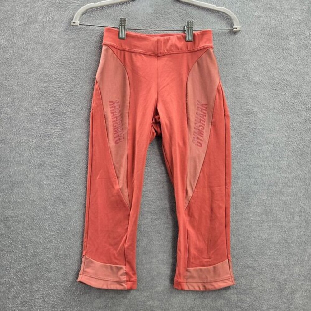Gymshark Women Activewear Pants S‎ Coral Elastane Nylon Polyester 17.5" Inseam